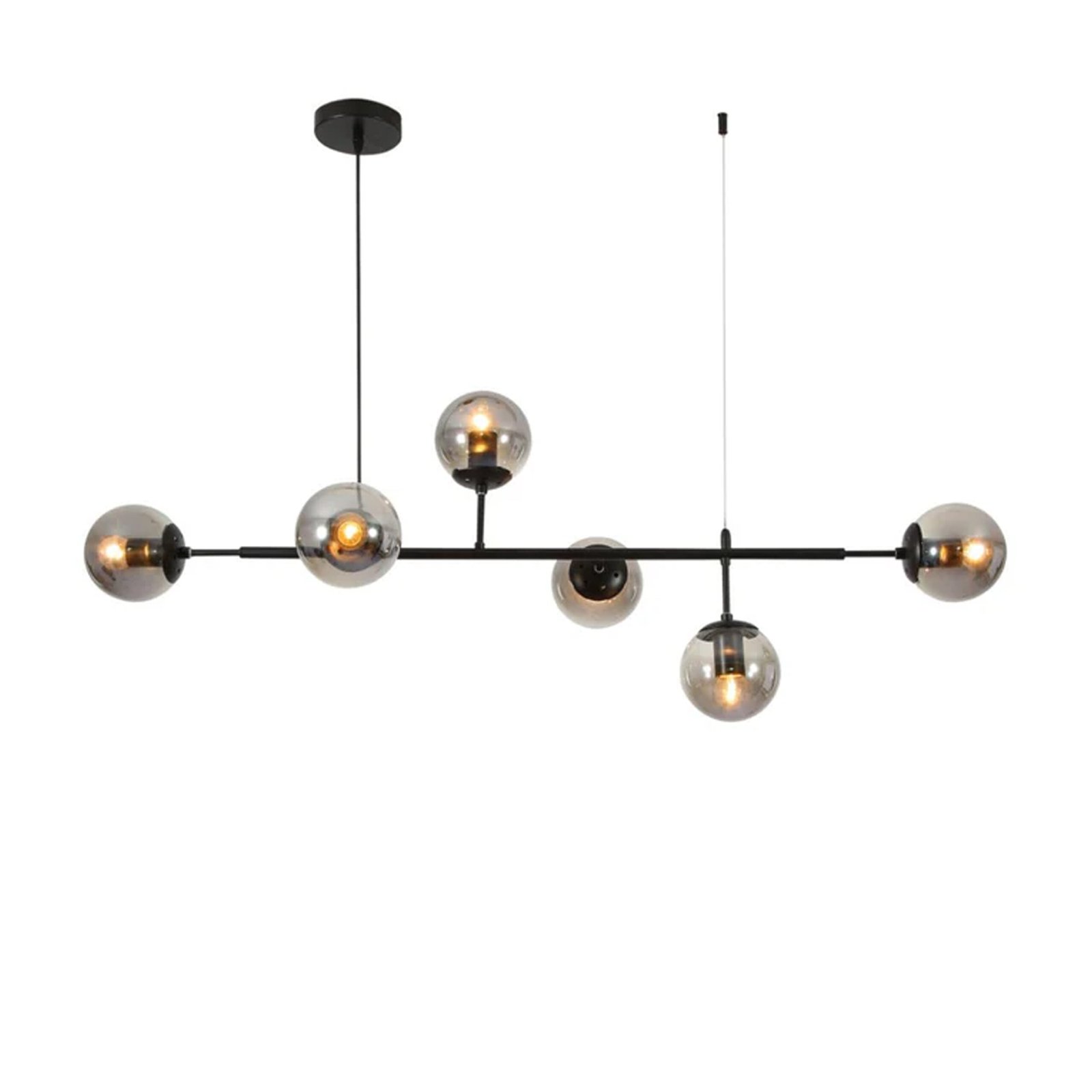 Modern 6 – Light Globe Sputnik Chandelier Black