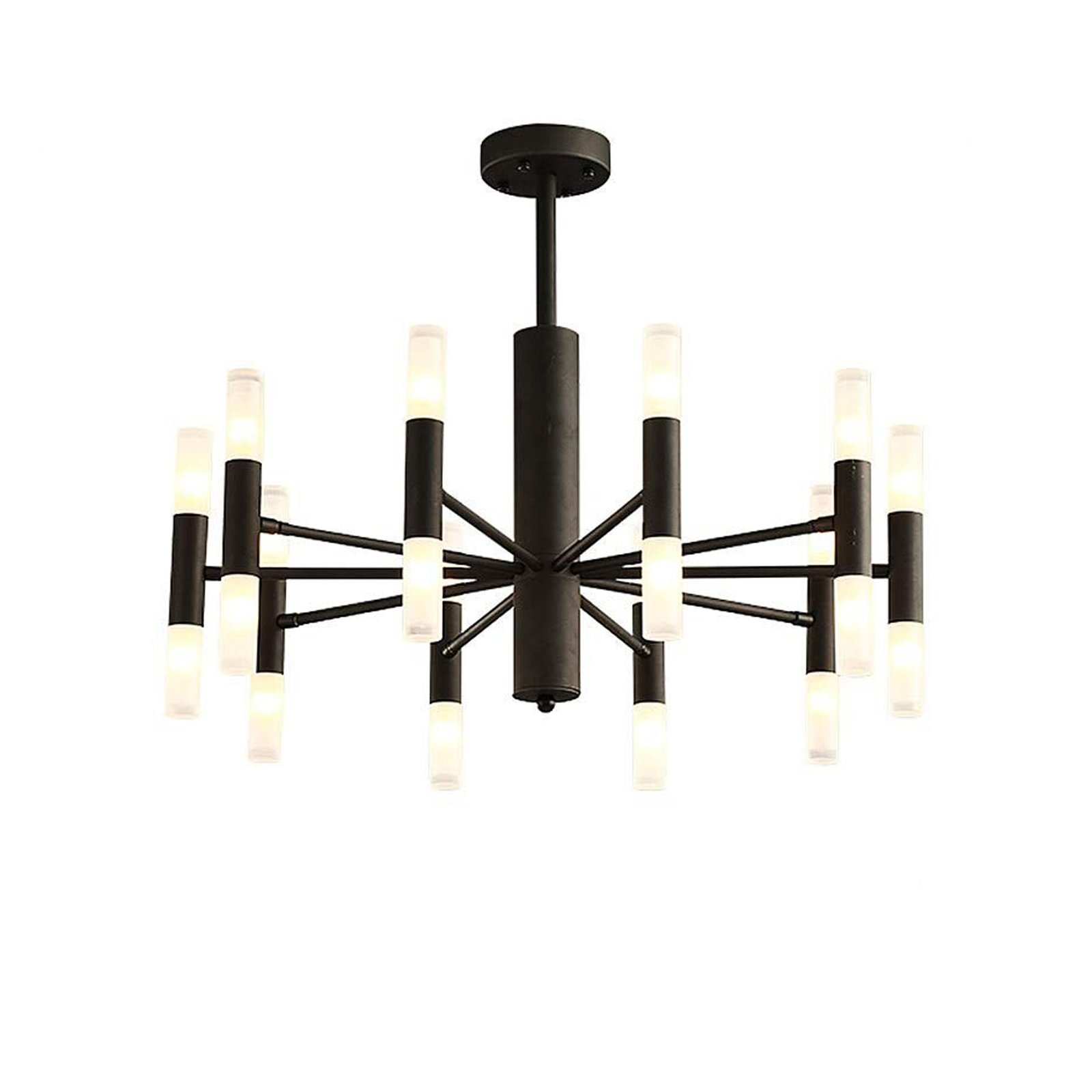 Modern Gold Lampshade Chandelier Black